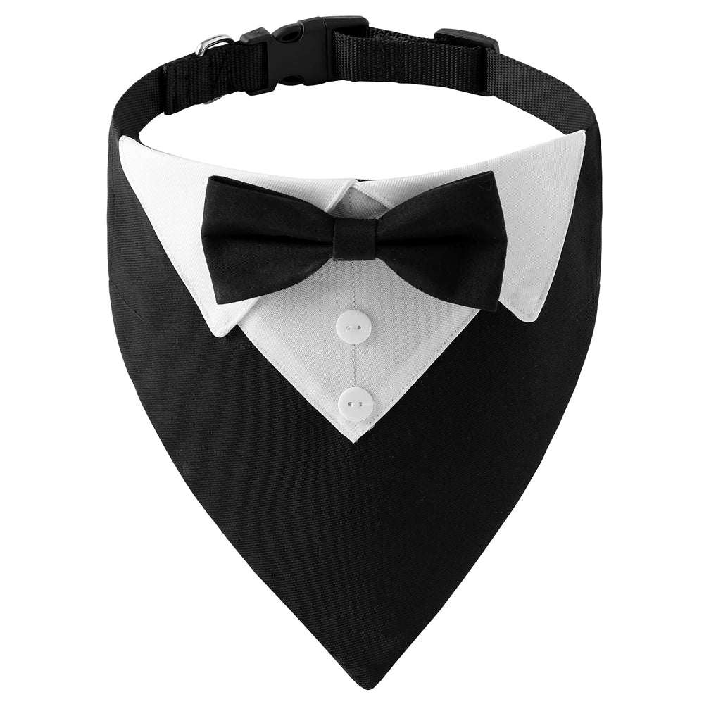 Bandana pour chien de couleur noir et blanc avec classe pour les chiens. Image produit Boutiquechien