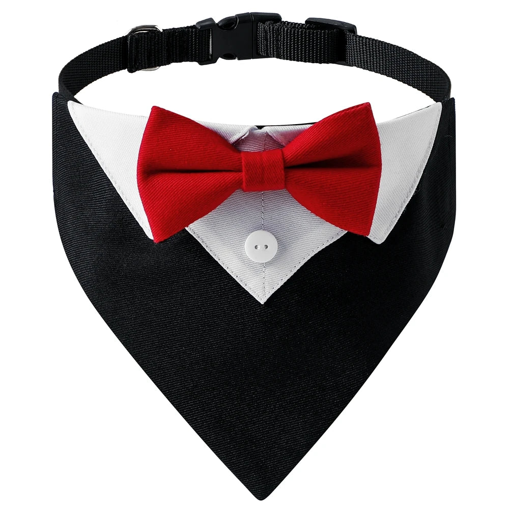 Bandana pour chien de couleur noir et rouge avec classe pour les chiens. Image produit Boutiquechien