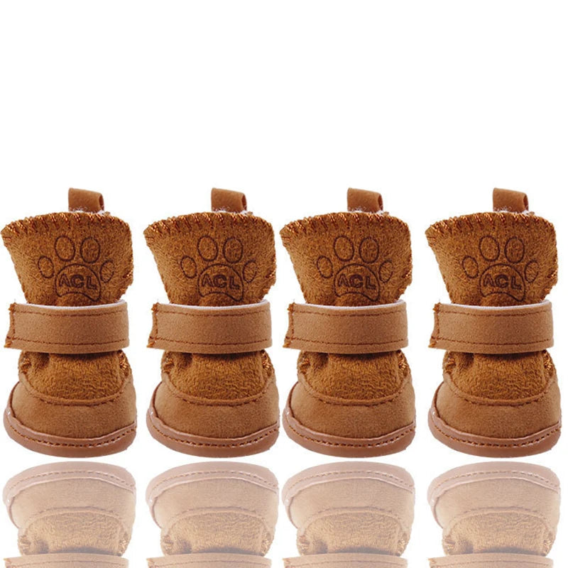 Bottes de couleur brune pour chien hivernal de boutiquechien