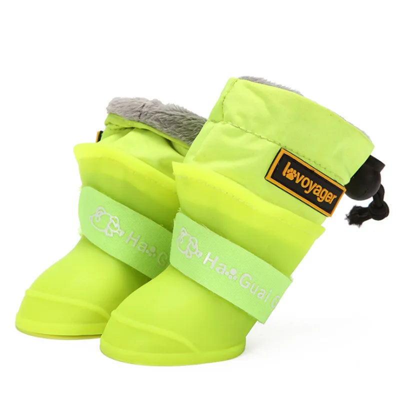 Bottes pour chiens de couleurs vert fluo pour les petits chiens. Image produit Boutiquechien