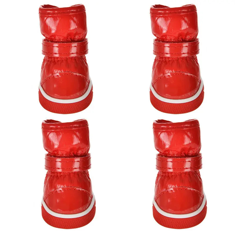 Bottes pour chiens de couleurs rouges imperméables de boutiquechien