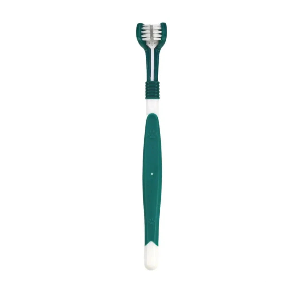 Brosse à dent pour chien de couleur kaki et blanc. Image produit Boutiquechien