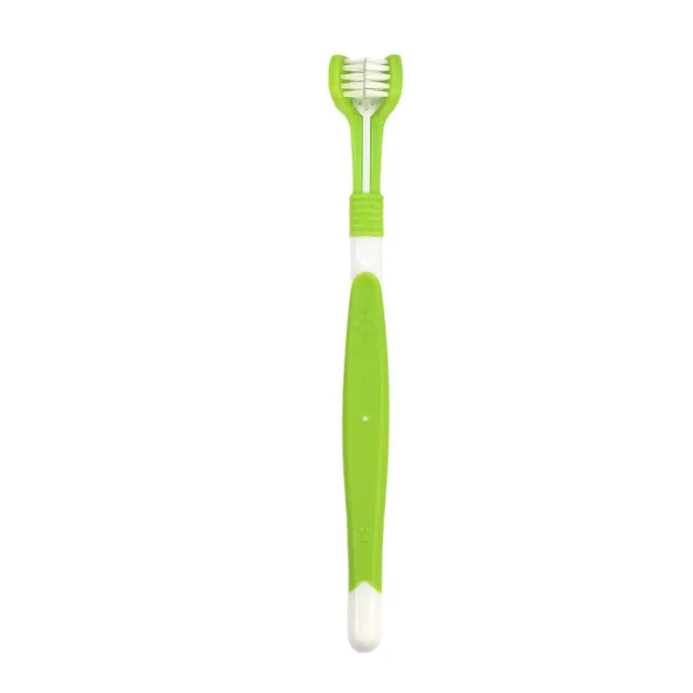 Brosse à dent pour chien de couleur vert et blanc. Image produit Boutiquechien