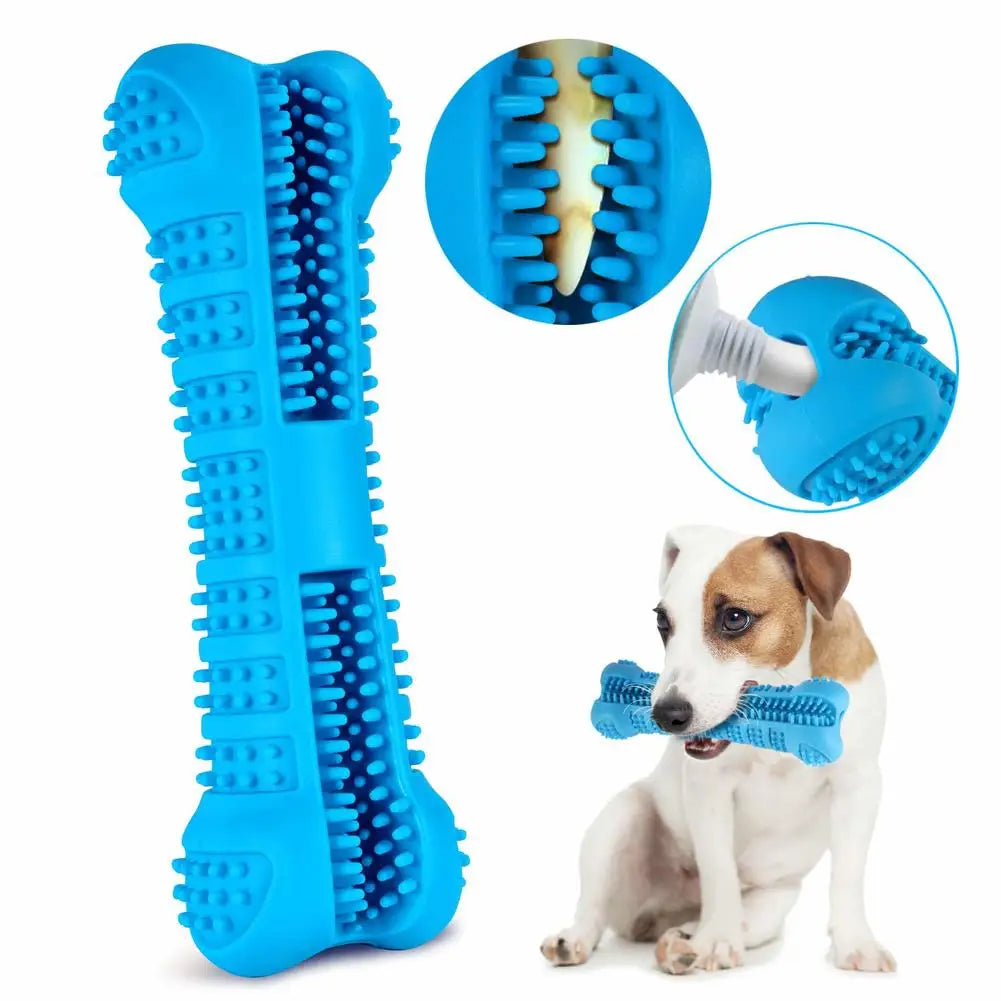 Brosse à dent pour chien de couleur bleu parfait pour laver les dents. Image produit Boutiquechien