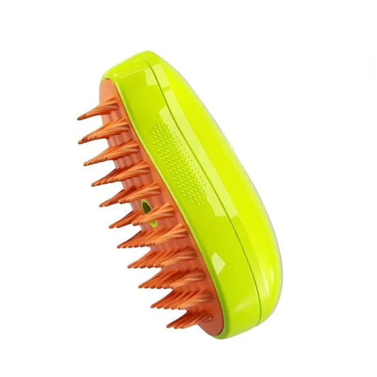 Brosse à vapeur pour les chiens de couleurs verte et orange pour chiens. Image Produit Boutiquechien