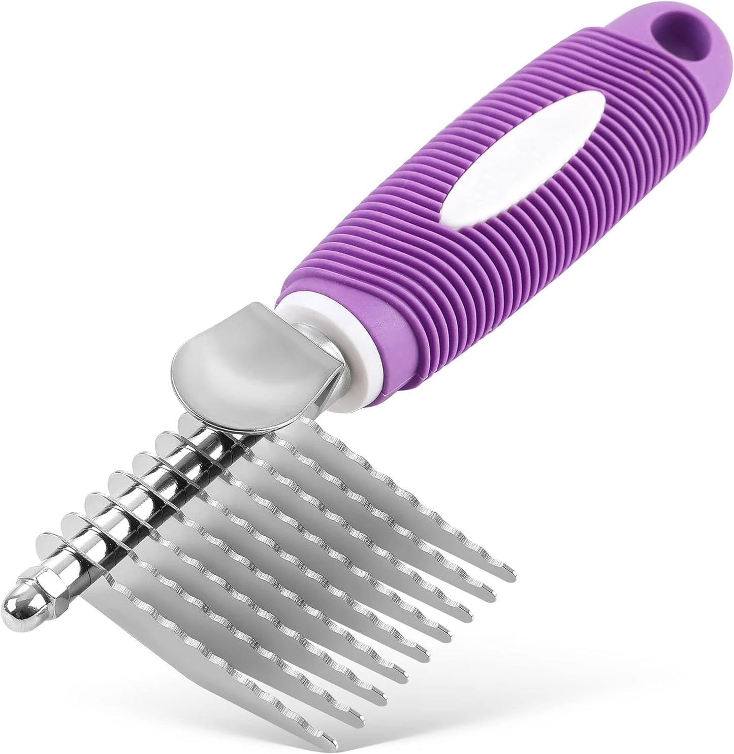 Brosse pour chien démêlante de couleur violette. Image produit Boutiquechien