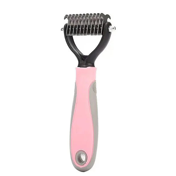 Brosse pour chien à poil long de couleur rose de petite tailles de boutiquechien