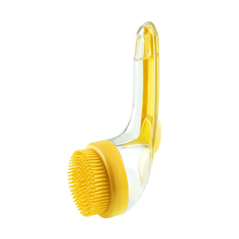Brosse massage chien de couleur jaune et transparente