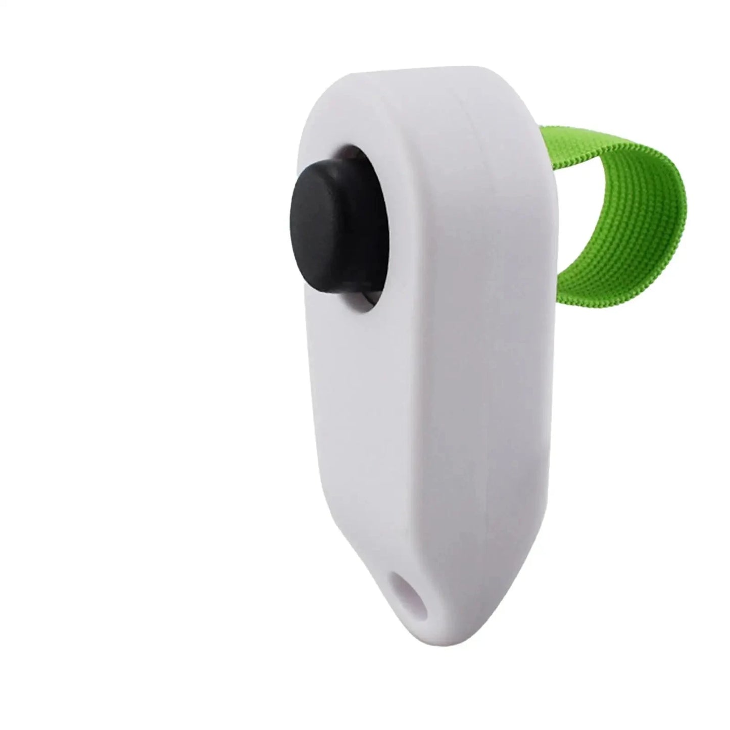 Clicker de couleur blanc pour chien avec attache verte. image produit Boutiquechien