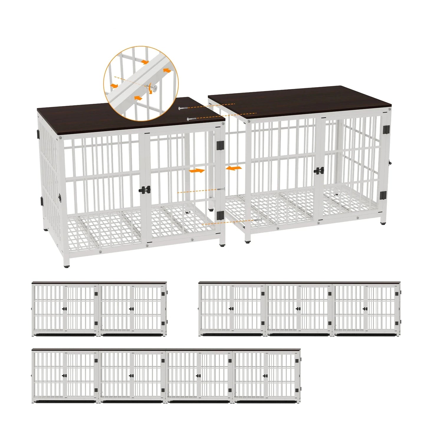 cage blanc collé de couleur blanc avec des vis. Image produit Boutiquechien