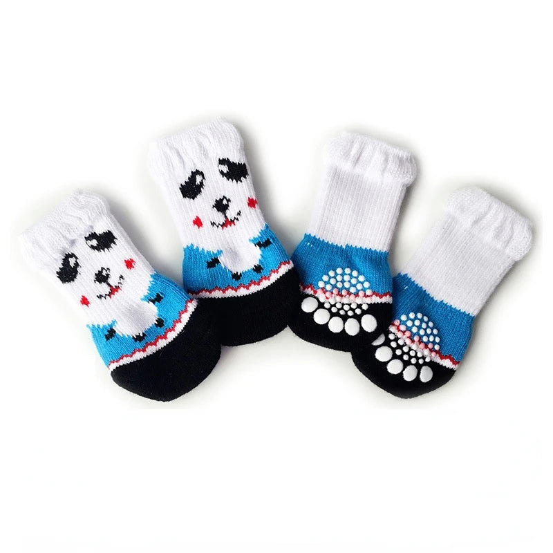 Chaussette pour petit chien en forme de panda mignonne de couleur blanche. Les chaussettes sont anti-dérapantes. Image produit Boutiquechien