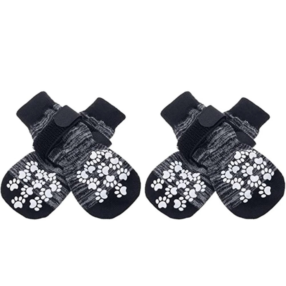 Chaussette pour chien de couleur gris et noir anti dérapante de boutiqechien
