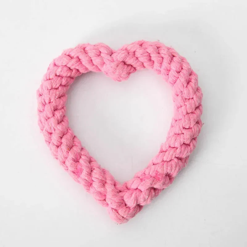 coeur rose clair pour chien. Les coeur est fait en corde pour chien de Boutiquechien