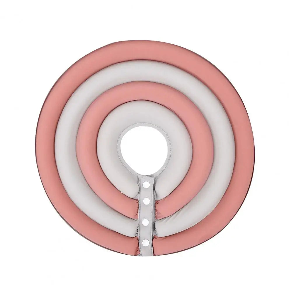 Collerette pour chien de couleur rose et vert en forme de rond. Image produit Boutiquechien