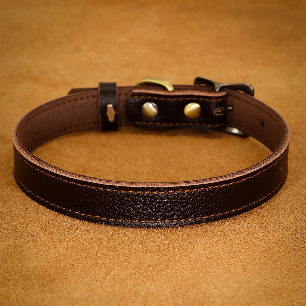 collier cuir pour chien de couleur brun. image produit Boutiquechien