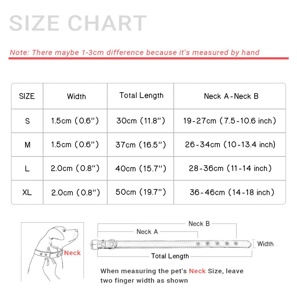 Collier chien cuir vert dimensions