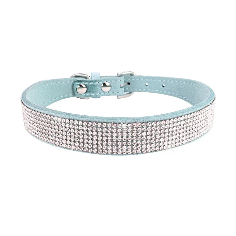 Collier chien à paillette bleu claire . Image produit Boutiquechien