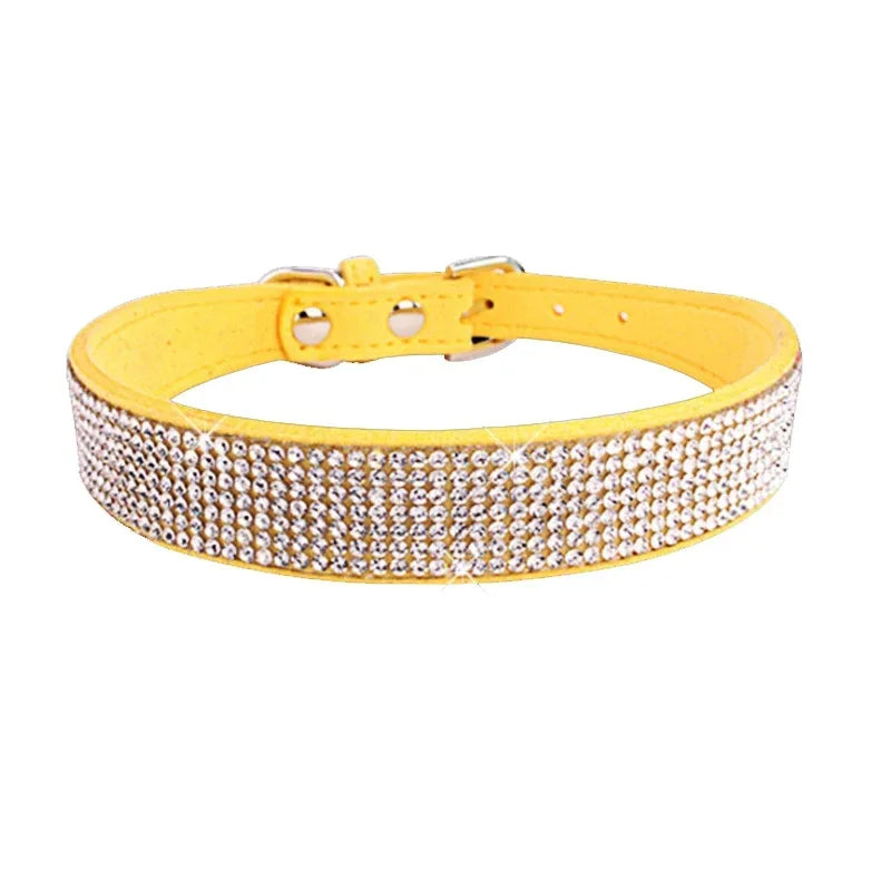 Collier chien à paillette jaune . Image produit Boutiquechien