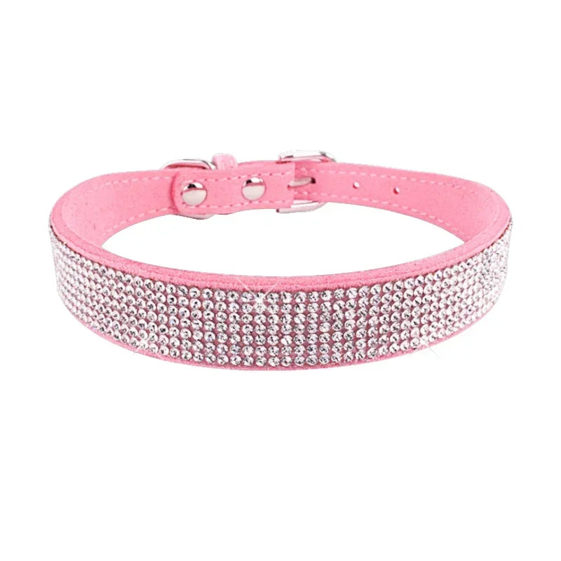 Collier chien à paillette de couleur rose. Image produit Boutiquechien