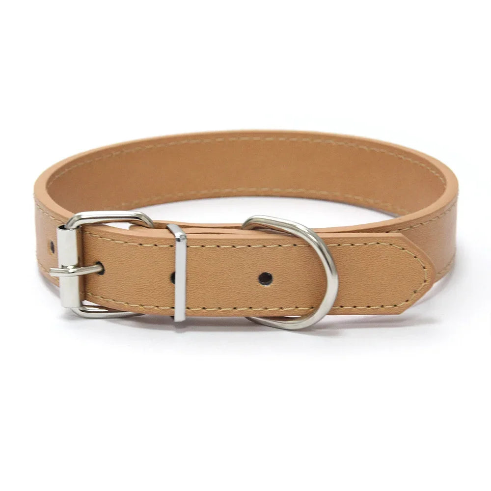 collier pour chiot beige de style cuir pour petit chien. Image produit Boutiquechien