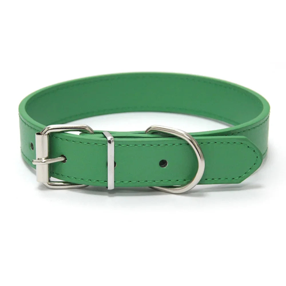 collier pour chiot de couleur vert style cuir pour petit chiens. Image produit Boutiquechien