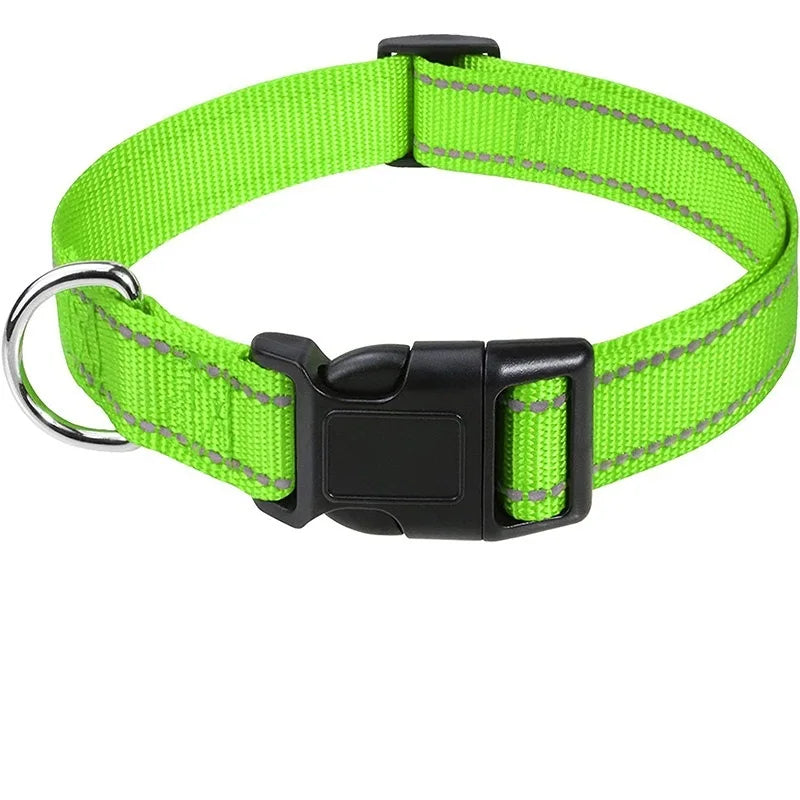 Collier chiot femelle de couleur jaune fluo et noir réfléchissant de boutiquechien