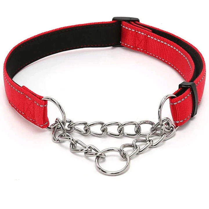 collier étrangleur chien de couleur rouge résistant et confortable. Collier en maillon rouge pour chien. Image produit Boutiquechien