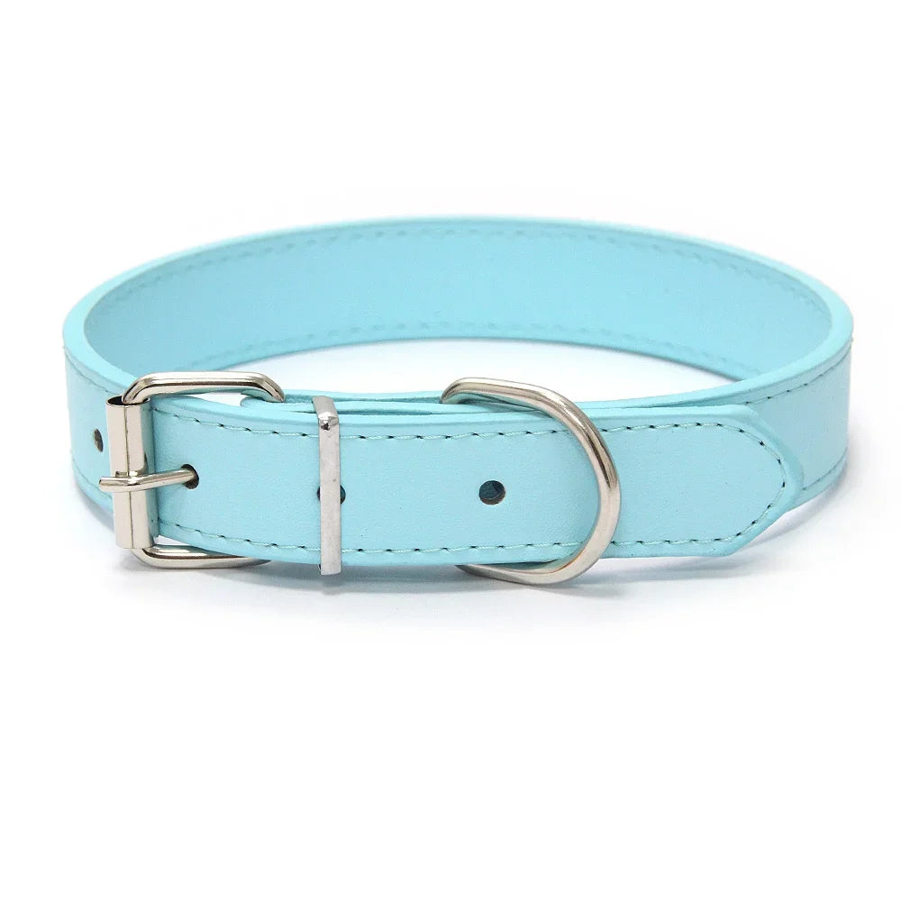 collier pour chiot bleu de style cuir. Image produit Boutiquechien