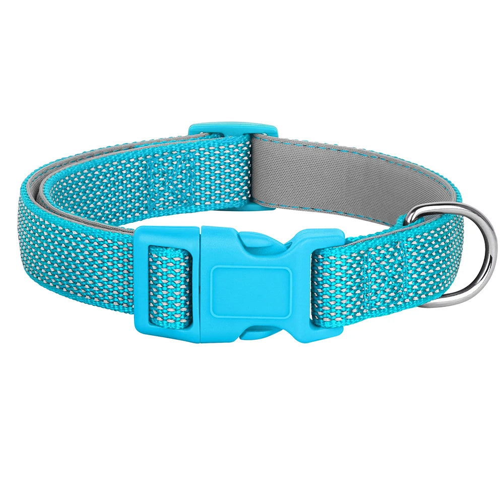 Collier chien bleu réfléchissant pour chiot et petit chien. Collier parfait pour voir votre chien dans le noir. Image produit Boutiquechien