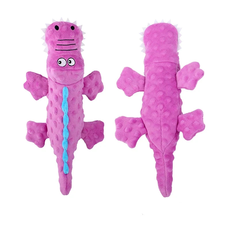 crocodile chien de couleur rose de face et de dos. image produit Boutiquechien