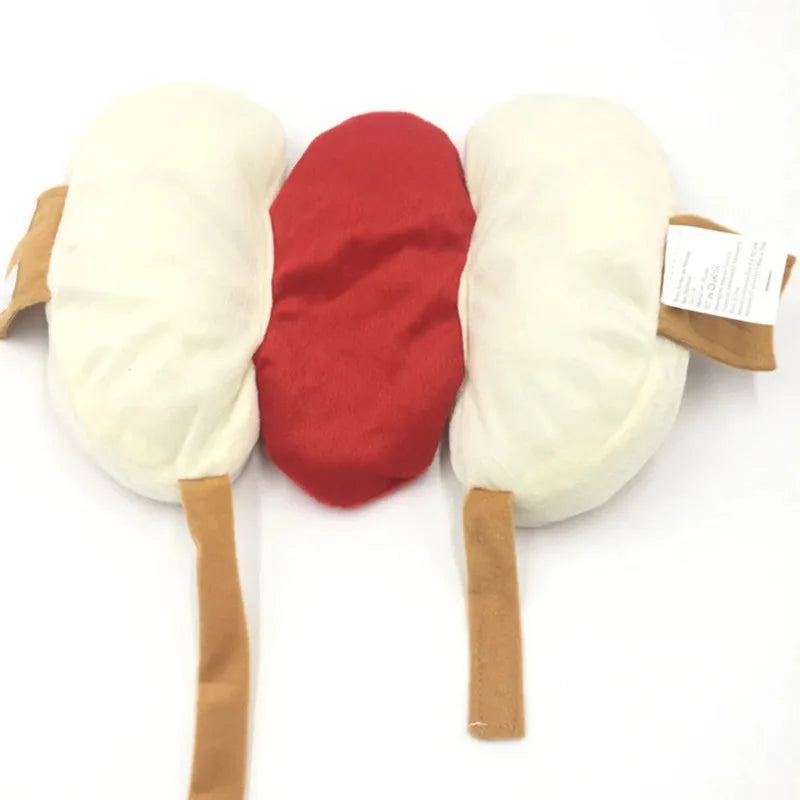 Déguisement pour chien vue du dessous en forme de hot dog pour les chiens. Image produit Boutiquechien