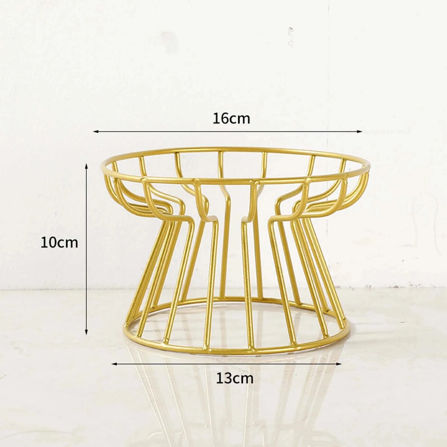 Dimension total du support de gamelle de couleur or avec toutes les tailles. Image produit Boutiquechien