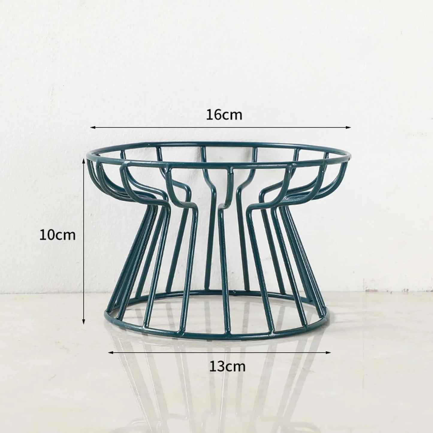 Dimension total du support de gamelle de couleur verte foncé avec toutes les tailles. Image produit Boutiquechien