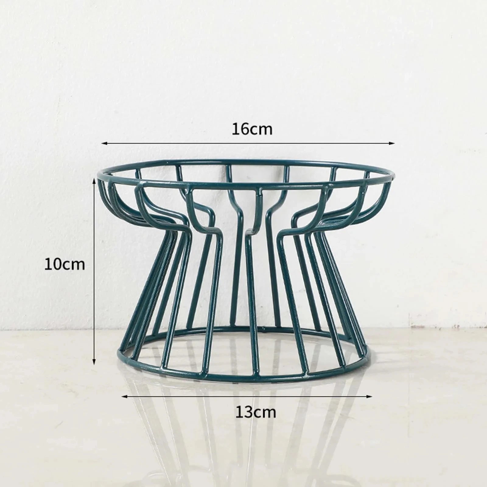 Dimension total du support de gamelle de couleur verte foncé avec toutes les tailles. Image produit Boutiquechien