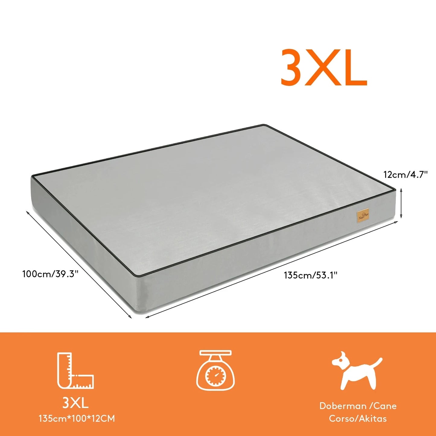 Dimension total du panier 3xl de Boutiquechien. Panier moelleux et lavable