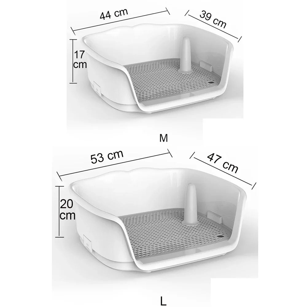 taille du panier toilette de couleur blanc. Toutes les dimensions pour la taille M et L