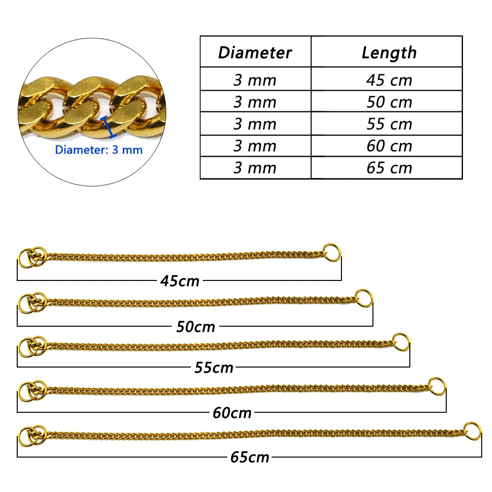 dimension du collier étrangleur de 45cm à 65cm. Image produit Boutiquechien