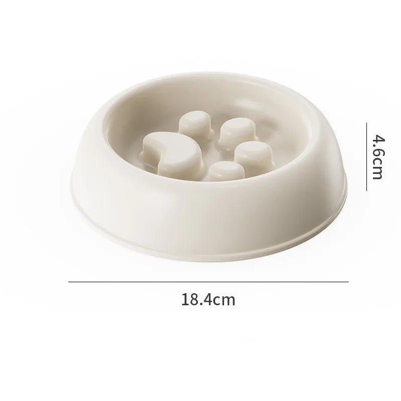 Gamelle chien anti glouton en forme de patte couleur blanc. Parfait pour les chiens glouton. Image produit Boutiquechien