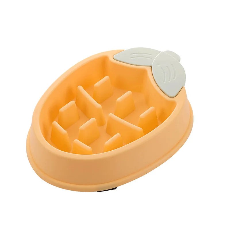 Gamelle chien anti glouton en forme de pêche couleur orange. Parfait pour les chiens glouton. Image produit Boutiquechien