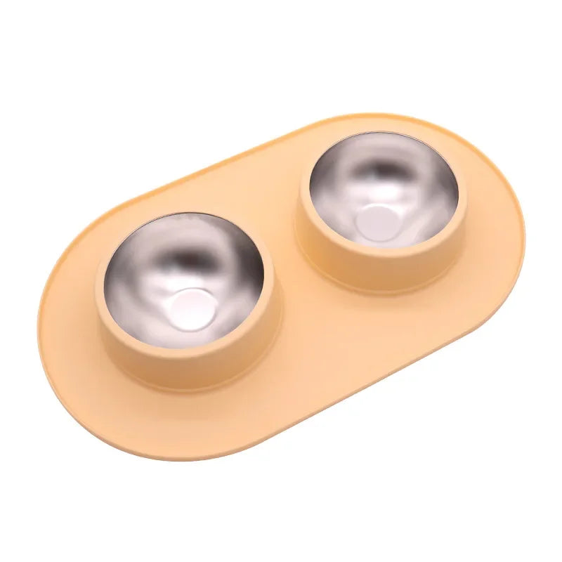 gamelle pour chiot anti- dérapant de couleur orange avec bord en caoutchouc. Image produit Boutiquechien