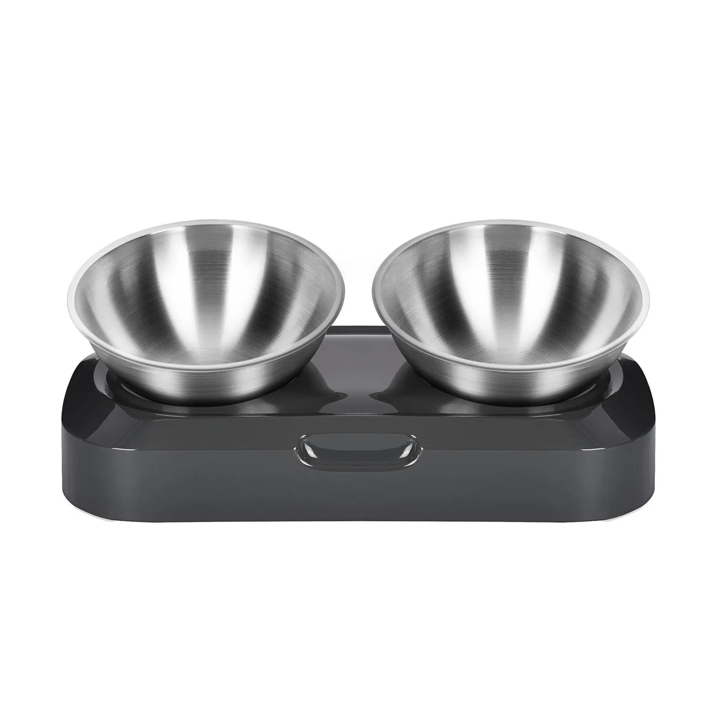 Gamelle chien de couleur noir et gris surélevé pour les moyens chiens. Image produit Boutiquechien