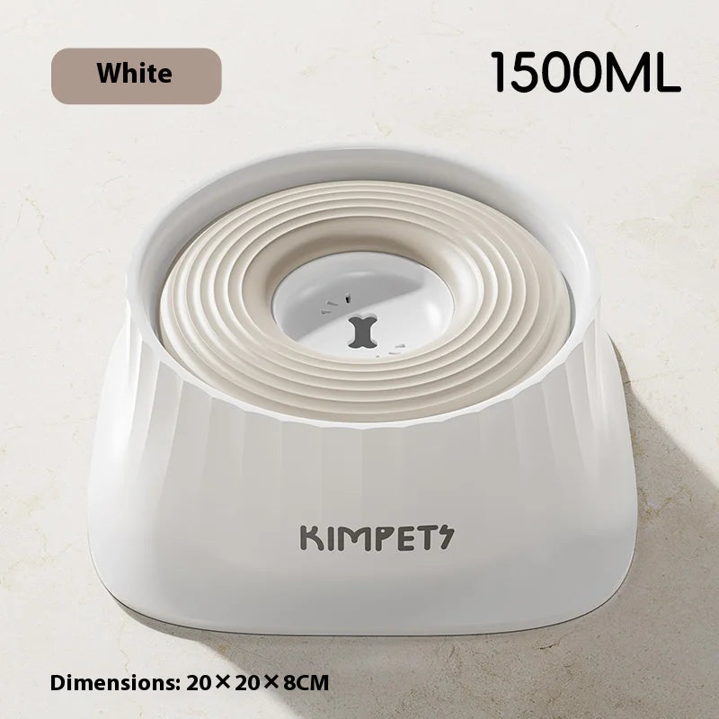 Gamelle eau chien anti glouton blanc