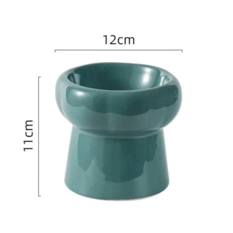 Gamelle pour chien surélevé style céramique de couleur vert foncé. Image produit Boutiquechien