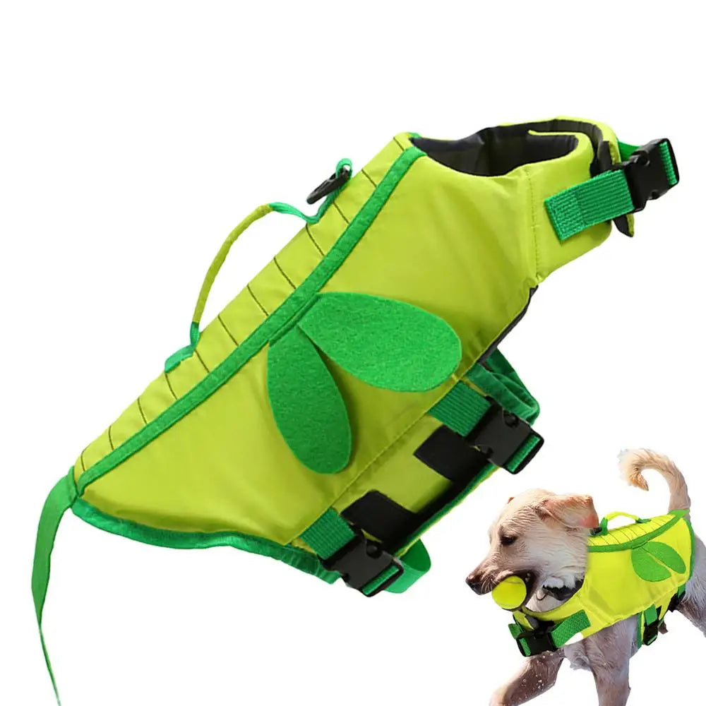 Gilet de sauvetage pour chien de couleur vert pour les petits et moyen chien. Image produit Boutiquechien