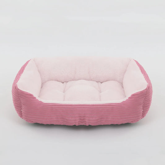 Grand panier pour chien XXL rose rembourré pour un moelleux de qualité supérieur. Panier style velour classe pour grand chien. image produit boutiquechien