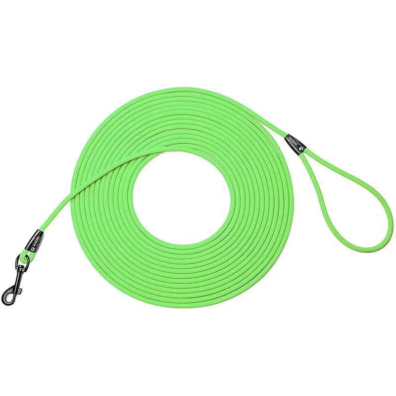 grande laisse de couleur vert waterproof parfait pour promener des chiots. Image produit Boutiquechien
