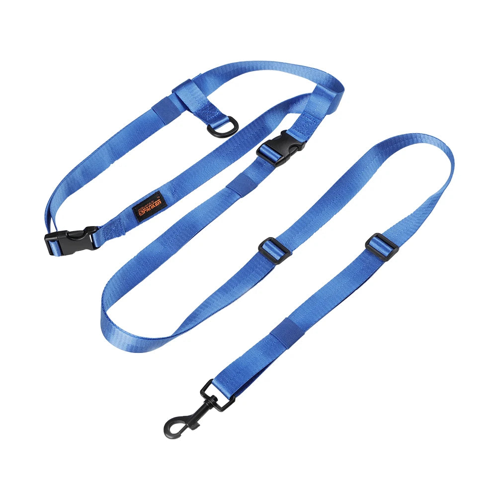 laisse canicross bleu en nylon pour courir avec son chien. Image produit Boutiquechien
