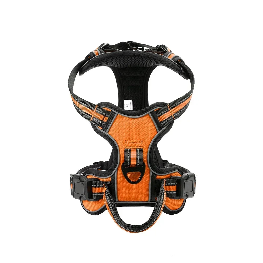 Harnais petit chien orange résistant anti- traction
