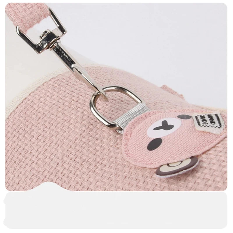 Harnais panda rose pour petit chien. Image produit Boutiquechien