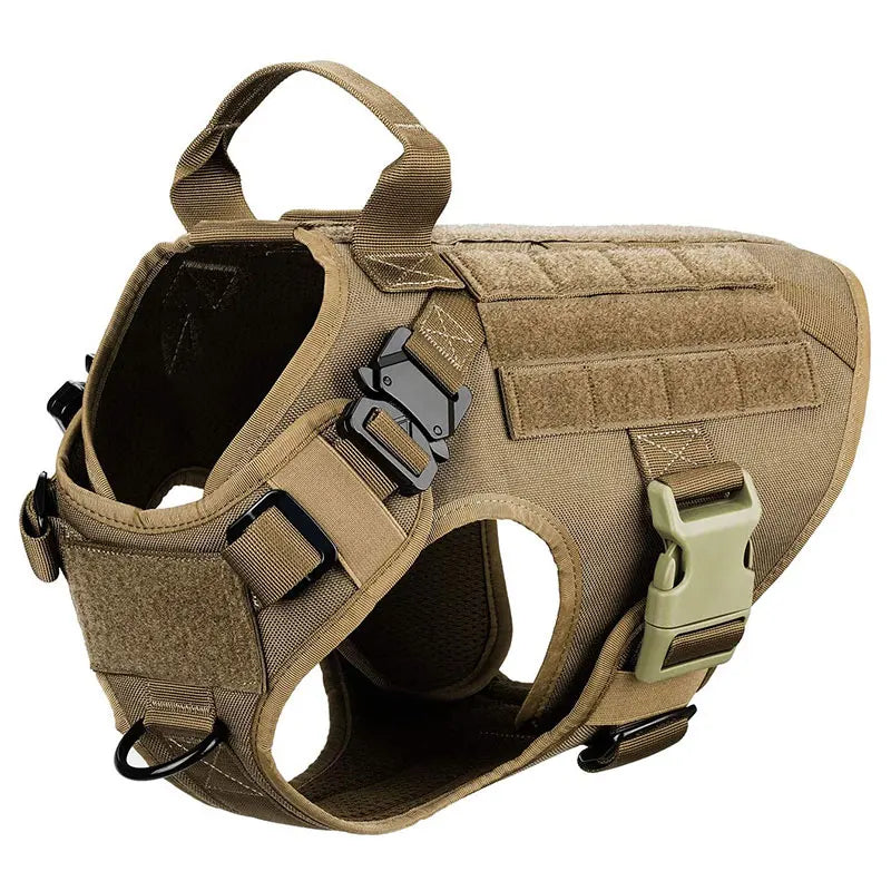 Harnais pour chien de couleur beige durable et résistant tactique parfait pour les chiens. Image produit Boutiquechien